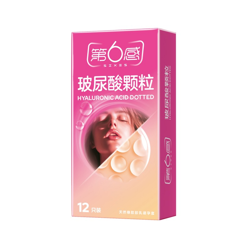 12S 6th Sense Hyaluronic Acid Textured Condoms – Beaded & Ultra-Safe