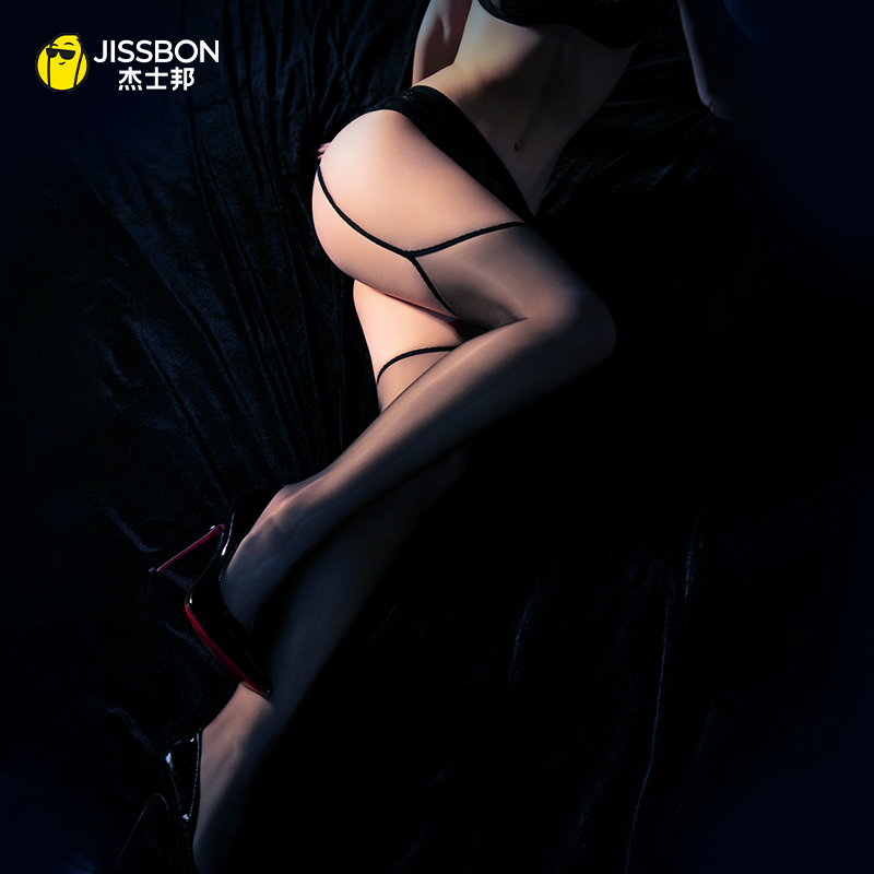 杰士邦极光无边吊带袜 极简一体 诱欲蕾丝花边 高弹精纺袜带