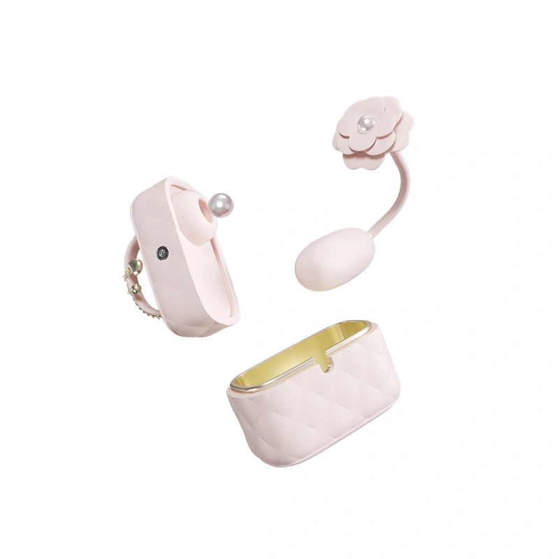 杰士邦Fancy系列小香包多功能跳蛋-柔雾粉 外吸内震强震静音自带属性伪装