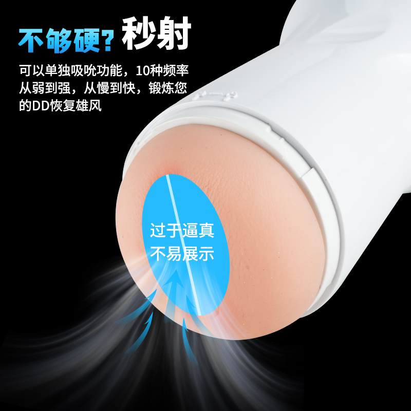 Adiba M-500pro Ai Fei Cup Masturbator - White, 10 Vibration Modes, Realistic Soft Touch